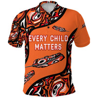 Orange Shirt Day Polo Shirt Every Child Matters Aboriginal Feather NO.1 LT8 - Wonder Print Shop