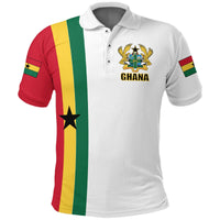 Ghana Flag Polo Shirt ver1 White LT20 - Wonder Print Shop