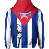 Join Hands with Cuba Zip Hoodie Free Cuba LT13 - Wonder Print Shop