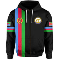 Custom Eritrea Zip Hoodie Striped Black LT13 - Wonder Print Shop