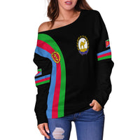 Eritrea Women Off Shoulder Striped Black LT13 - Wonder Print Shop