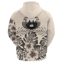 Costa Rica Hoodie The Beige Hibiscus RLT13 - Wonder Print Shop