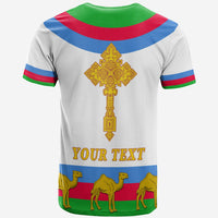 Custom Eritrea T Shirt Cross Flag Camel White LT13 - Wonder Print Shop