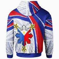 Philippines Hoodie Polynesian Pattern With Flag RLT6 - Wonder Print Shop