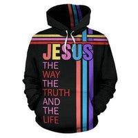 Jesus Hoodie The Way The Truth The Life Colorful LT13 - Wonder Print Shop