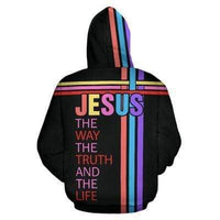 Jesus Hoodie The Way The Truth The Life Colorful LT13 - Wonder Print Shop