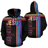 Jesus Hoodie The Way The Truth The Life Colorful LT13 - Wonder Print Shop