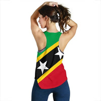 Saint Kitts and Nevis Women Racerback Tank Saint Kitts and Nevis Flag Style LT13 - Wonder Print Shop