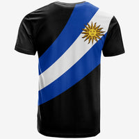 Uruguay T Shirt Flag Version Black LT13 - Wonder Print Shop