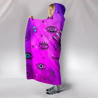 hooded-blanket-evil-eye-hooded-blanket-simple-style-pink