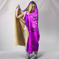 hooded-blanket-evil-eye-hooded-blanket-simple-style-pink