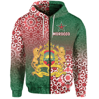 Morocco Pattern Zip Hoodie Coat Of Arms LT13 - Wonder Print Shop