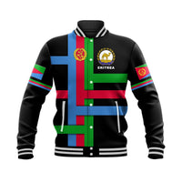Eritrea Baseball Jacket Flag Vibes - Black LT8 - Wonder Print Shop