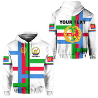 Custom Eritrea Zip Hoodie Flag Vibes White LT8 - Wonder Print Shop