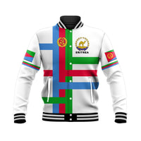 Eritrea Baseball Jacket Flag Vibes - White LT8 - Wonder Print Shop