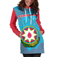 Azerbaijan Hoodie Dress Special Map RLT8 - Wonder Print Shop