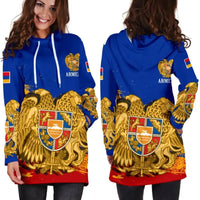 Armenia Womens Hoodie Dress - Armenia Blue RLT8 - Wonder Print Shop