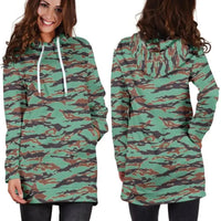 Army Guyana Tiger Stripe Camouflage Seamless Womens Hoodie Dress RLT8 - Wonder Print Shop