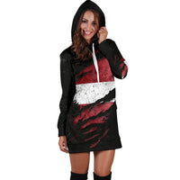 Latvia In Me Women's Hoodie Dress - Special Grunge Style RLT6 - Wonder Print Shop