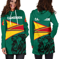 Wonder Print Shop Cameroon Hoodie Dress - Cameroon Strong Flag Women RLT7 - Wonder Print Shop