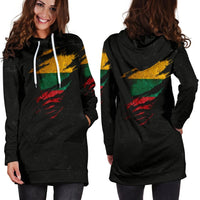 Lithuania in Me Women's Hoodie Dress - Special Grunge Style RLT6 - Wonder Print Shop