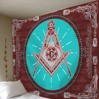 Wonder Print Shop Tapestry - Freemasonry Crest Ver3 Tapestry LT10 - Wonder Print Shop