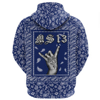 Zip Hoodie Blue Bandana RLT8 - Wonder Print Shop