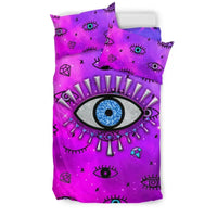 Bedding Set - Evil Eye Bedding Set Simple Style - Pink LT8 - Wonder Print Shop