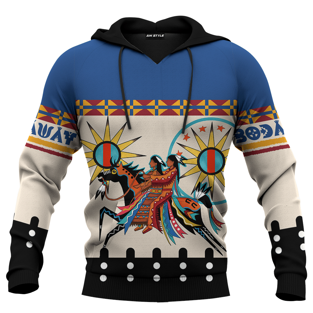 native-american-indian-horse-tipi-patterns-ledger-art-for-couple-customized-3d-all-over-printed-hoodie