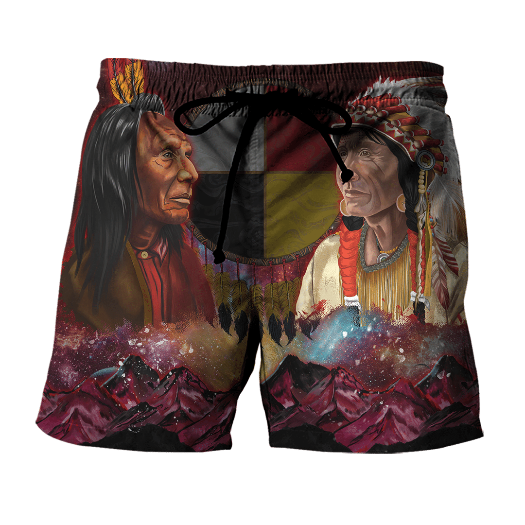 sitting-bull-and-chief-joseph-galaxy-color-native-american-customized-all-overprinted-men-shorts