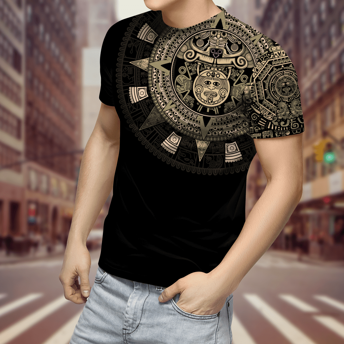 aztec-mexico-yellow-3d-all-over-printed-unisex-t-shirt