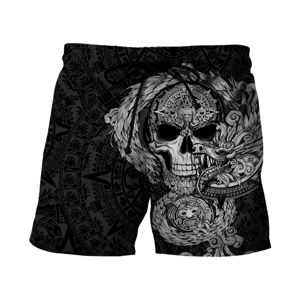 mexico-aztec-quetzalcoatl-skull-tattoo-all-over-printed-unisex-men-shorts