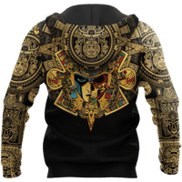 Mexico Aztec Skull Warrior Sun Stone All Over Printed Hoodie Unisex - Wonder Print Shop