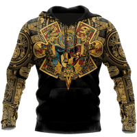 Mexico Aztec Skull Warrior Sun Stone All Over Printed Hoodie Unisex - Wonder Print Shop