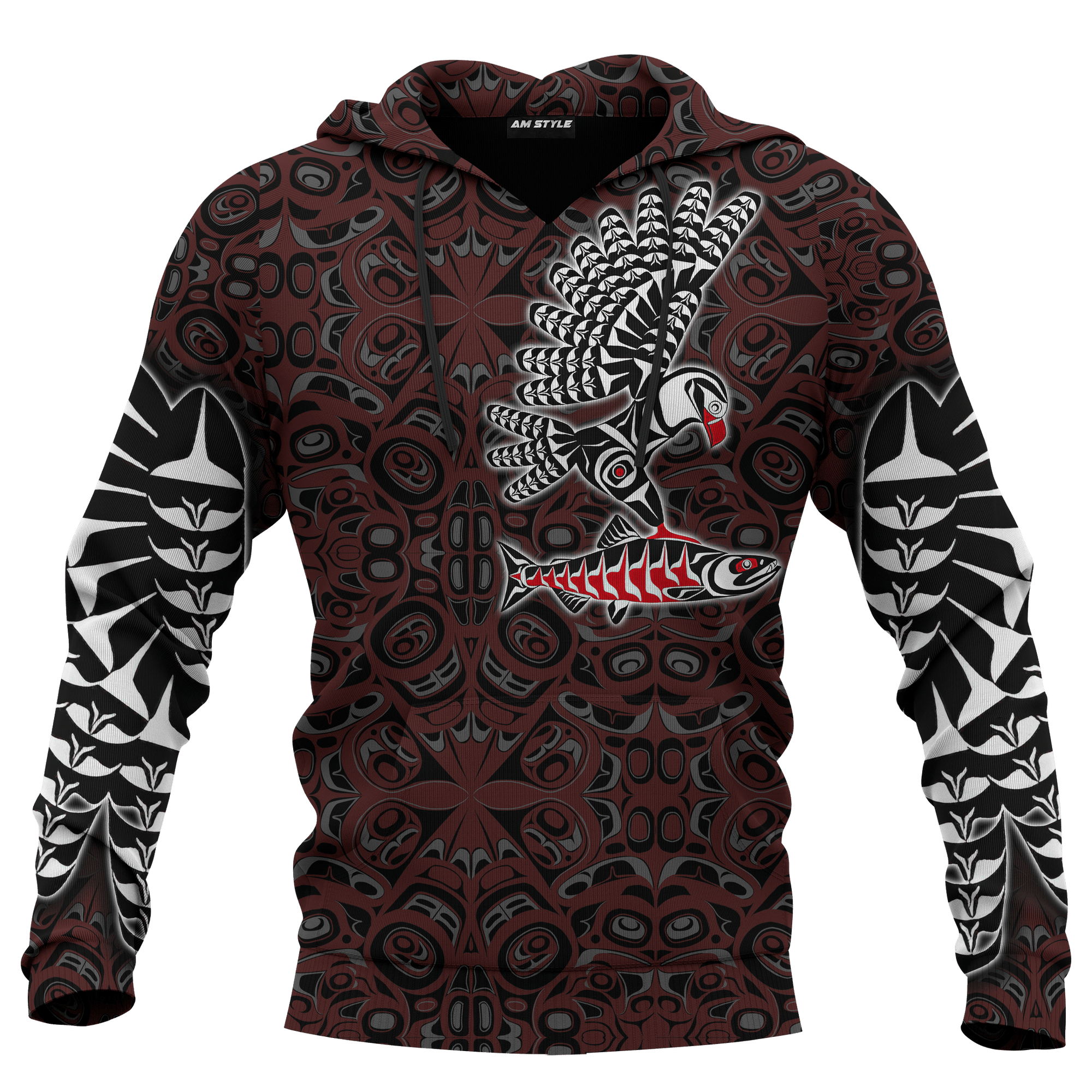 eagle-and-salmon-native-american-pacific-northwest-style-customized-all-over-printed-hoodie