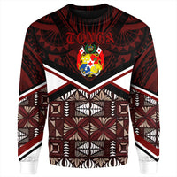 Wonder Print Shop Tonga Sweatshirt - Tonga Ngatu Kupesi Coat Of Arms Sweatshirt LT10 - Wonder Print Shop
