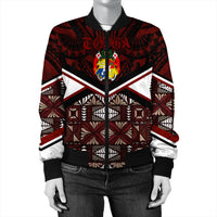 Wonder Print Shop Tonga Jacket - Tonga Ngatu Kupesi Coat Of Arms Bomber Jacket LT10 - Wonder Print Shop