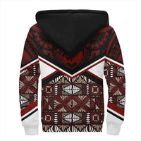 Wonder Print Shop Tonga Hoodie - Tonga Ngatu Kupesi Coat Of Arms Sherpa Hoodie LT10 - Wonder Print Shop