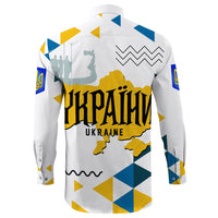 Ukraine Long Sleeve Button Shirt Ukraine Geo Style Long Sleeve Button Shirt LT10 - Wonder Print Shop