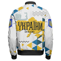 Wonder Print Shop Jacket - Ukraine Geo Style Sleeve Zip Bomber Jacket LT10 - Wonder Print Shop