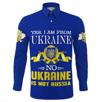 Ukraine Long Sleeve Button Shirt Ukraine Not Russia Long Sleeve Button Shirt LT10 - Wonder Print Shop
