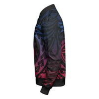 Wonder Print Shop Jacket - Guam Rising Style Sleeve Zip Bomber Jacket LT10 - Wonder Print Shop