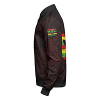 Wonder Print Shop Jacket - Hawaii Kanaka Hibiscus Style Sleeve Zip Bomber Jacket LT10 - Wonder Print Shop