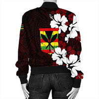Wonder Print Shop Jacket - Hawaii Kanaka Hibiscus Style Bomber Jacket LT10 - Wonder Print Shop