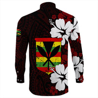 Wonder Print Shop Long Sleeve Button Shirt - Hawaii Kanaka Hibiscus Style Long Sleeve Button Shirt LT10 - Wonder Print Shop