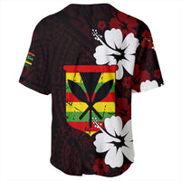 Wonder Print Shop Baseball Jersey - Hawaii Kanaka Hibiscus Style Baseball Jersey LT10 - Wonder Print Shop