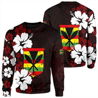 Wonder Print Shop Sweatshirt - Hawaii Kanaka Hibiscus Style Sweatshirt LT10 - Wonder Print Shop