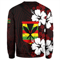 Wonder Print Shop Sweatshirt - Hawaii Kanaka Hibiscus Style Sweatshirt LT10 - Wonder Print Shop