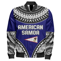 Wonder Print Shop Jacket - American Samoa Tattoo Chief Sleeve Zip Bomber Jacket LT10 - Wonder Print Shop