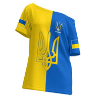 Ukraine Football Off Shoulder T shirt RLT7 - Wonder Print Shop